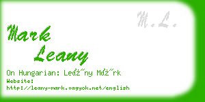 mark leany business card